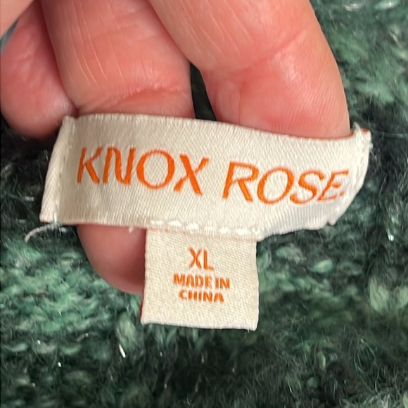 Knox Rose Holiday Pullover Sweater - Green Striped Women's Sweater - Picture 6 of 11